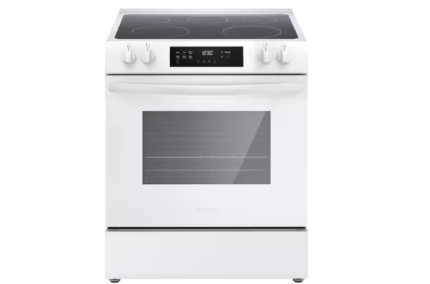 Frigidaire 30 in. 5 Element Slide-In Front Control Electric Range with Steam Clean in White