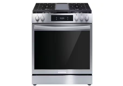 Frigidaire Gallery 30 in. 6 cu. ft. 5 Burner Slide-In Gas Range with Total Convection and Air Fry, Smudge Proof Stainless Steel