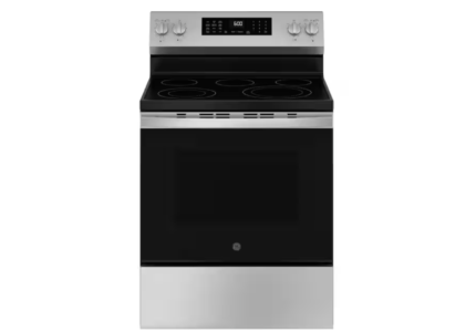 GE 30 in. 5 Burner Element Smart Free-Standing Electric Range in Stainless w/EasyWash Oven Tray & No-Preheat Air Fry