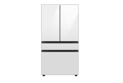 Samsung Bespoke 36 in. 29 cu. ft. Standard Depth 4-Door French Door Smart Refrigerator in White Glass with Beverage Center