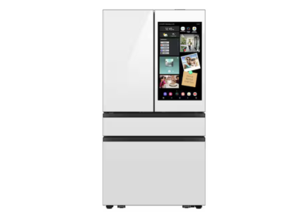 Samsung Bespoke 36in. 29cu.ft. Standard Depth Charcoal Glass and White Glass 4-Door French Door Refrigerator w/AI Family Hubplus