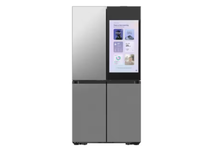 Samsung Bespoke 36in. 29cu.ft.Standard Depth 4-Door Flex French Door Refrigerator in Stainless Steel w/Charcoal Family Hub 32in.
